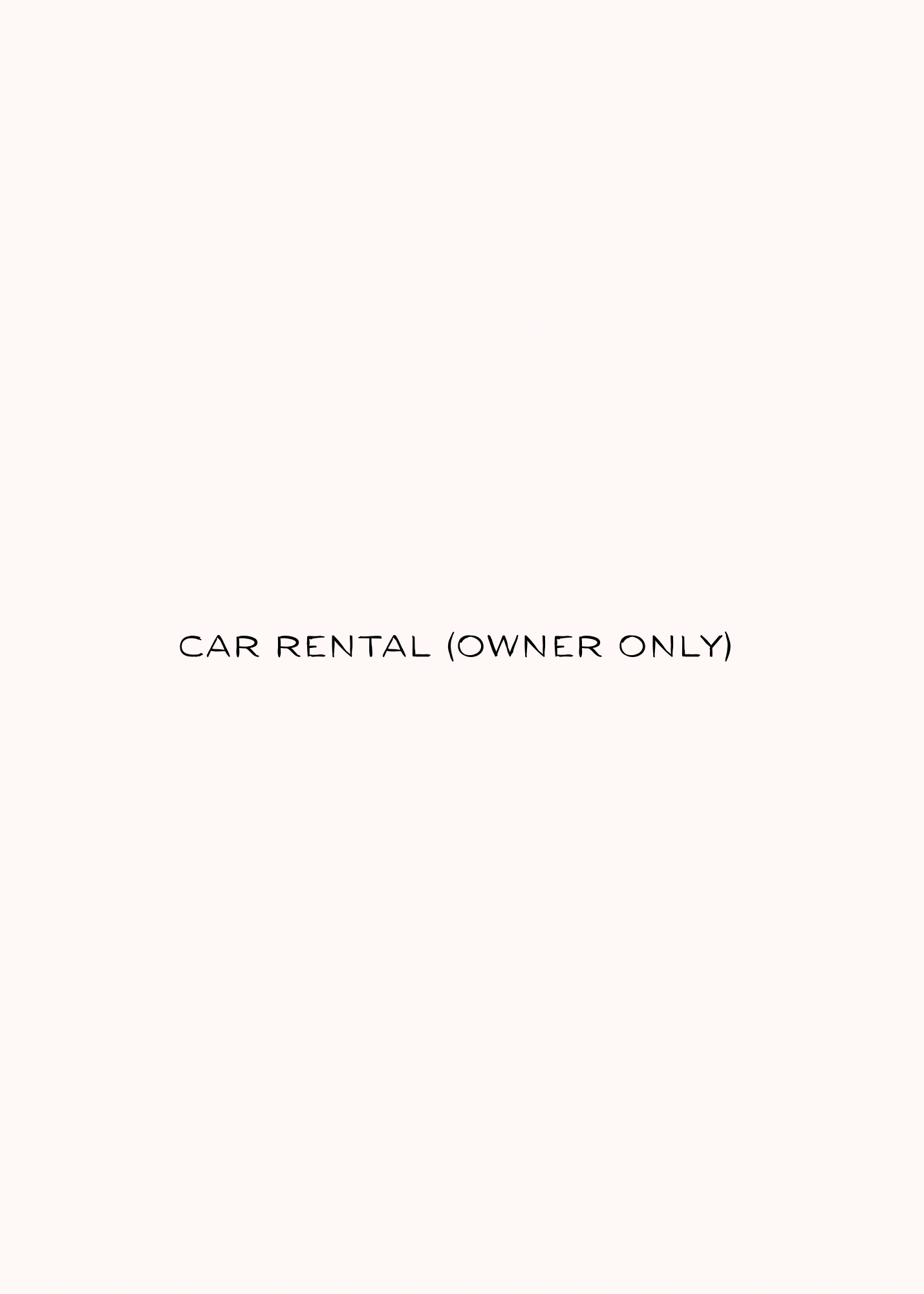 Car rental & excursions (owner only)